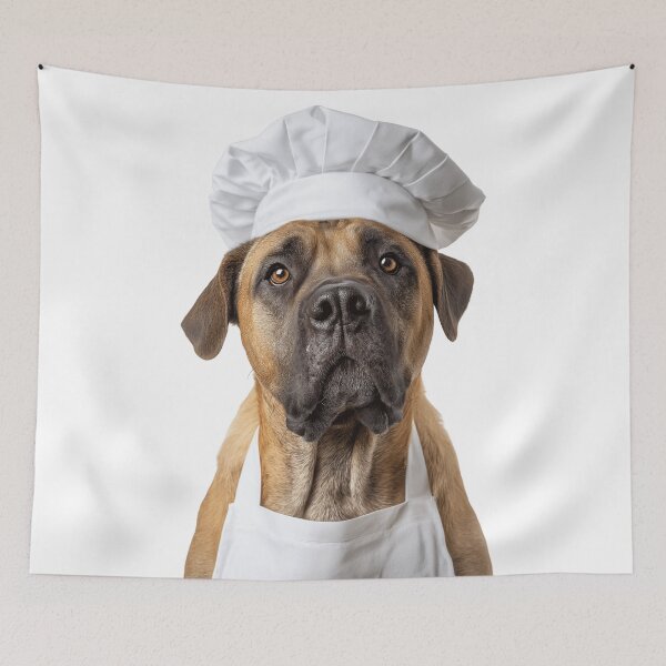 Item preview, Boerboel Chef Dog Funny Cooking Apron Hat Cute Pet Portrait designed and sold by LazyOwlStore.