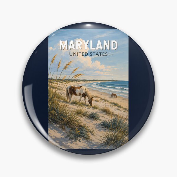 Item preview, Maryland Horse Illustration Travel Art Vintage designed and sold by KrisSidDesigns.