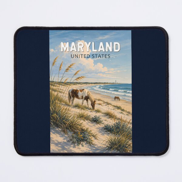 Item preview, Maryland Horse Illustration Travel Art Vintage designed and sold by KrisSidDesigns.