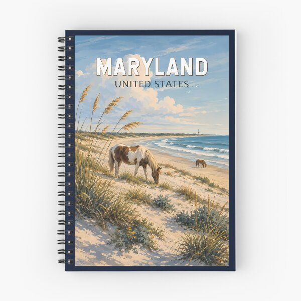 Item preview, Maryland Horse Illustration Travel Art Vintage designed and sold by KrisSidDesigns.