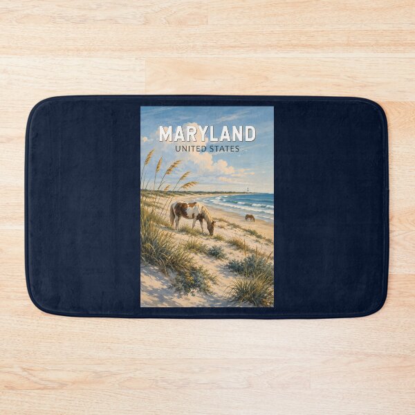 Item preview, Maryland Horse Illustration Travel Art Vintage designed and sold by KrisSidDesigns.