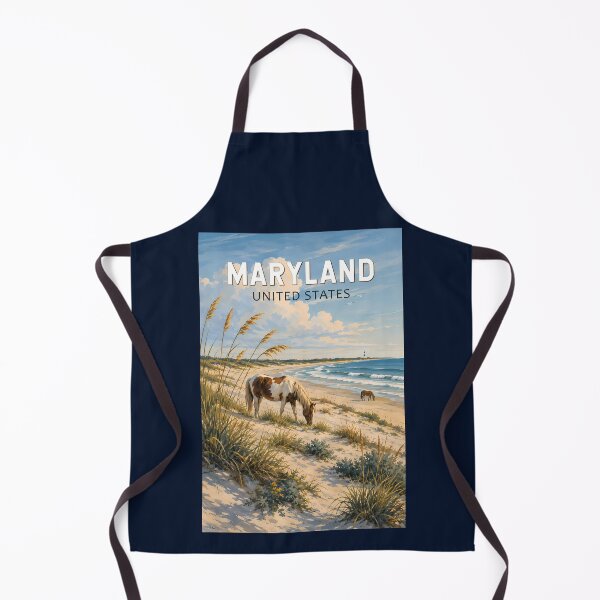 Item preview, Maryland Horse Illustration Travel Art Vintage designed and sold by KrisSidDesigns.
