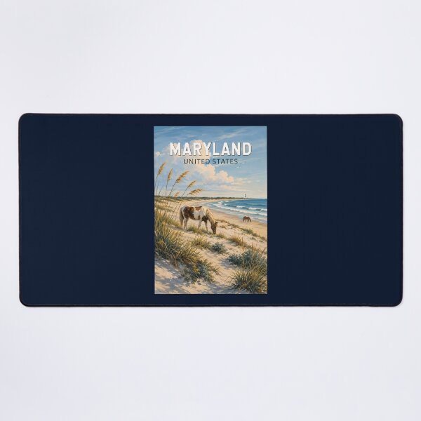 Item preview, Maryland Horse Illustration Travel Art Vintage designed and sold by KrisSidDesigns.