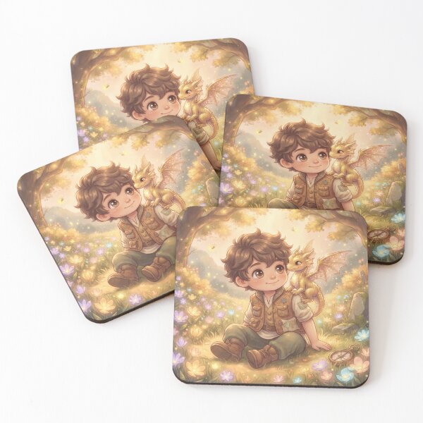 Item preview, Little Explorer Boy With Baby Dragon designed and sold by Azurart2.