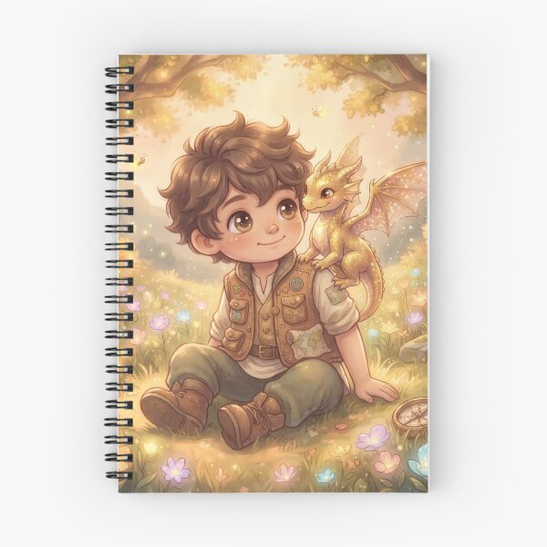 Item preview, Little Explorer Boy With Baby Dragon designed and sold by Azurart2.