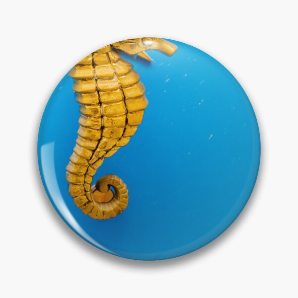 Item preview, Golden Seahorse Wall Ornament On Bright Blue Background, Nautical Coastal Decor Accent designed and sold by Nmallia.