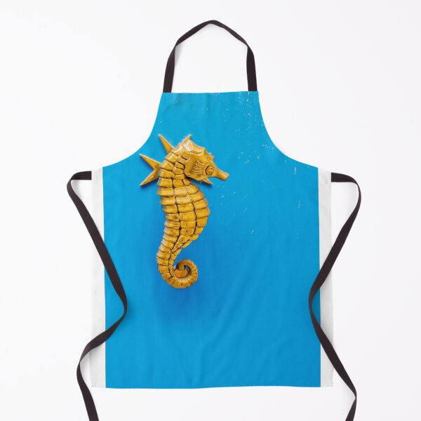 Item preview, Golden Seahorse Wall Ornament On Bright Blue Background, Nautical Coastal Decor Accent designed and sold by Nmallia.