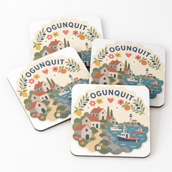 Item preview, Ogunquit USA Travel Souvenir Modern Folk Art designed and sold by VisualArtsOasis.