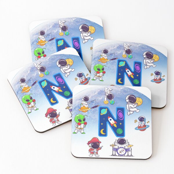 Item preview, Cute Space Astronaut Letter N. Monogram Kids Art designed and sold by BoldcreationsM.
