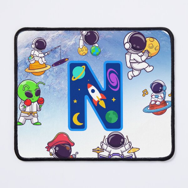 Item preview, Cute Space Astronaut Letter N. Monogram Kids Art designed and sold by BoldcreationsM.