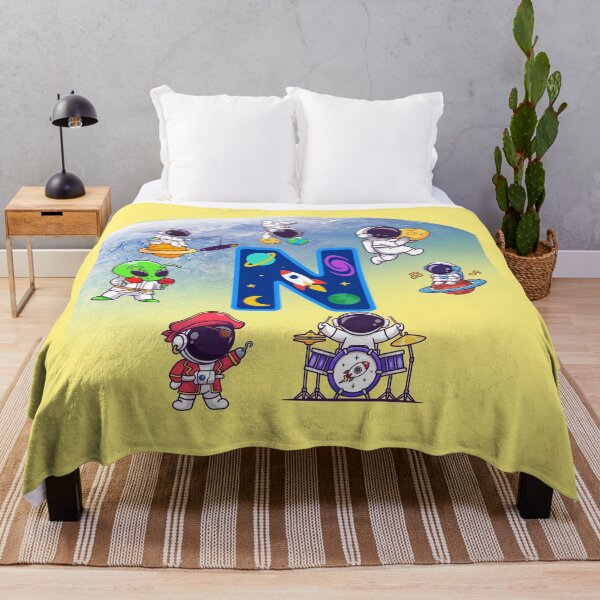 Item preview, Cute Space Astronaut Letter N. Monogram Kids Art designed and sold by BoldcreationsM.