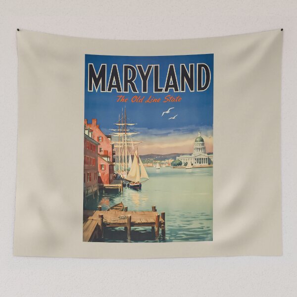 Item preview, Maryland Annapolis Painterly Illustration Travel Art Vintage designed and sold by KrisSidDesigns.