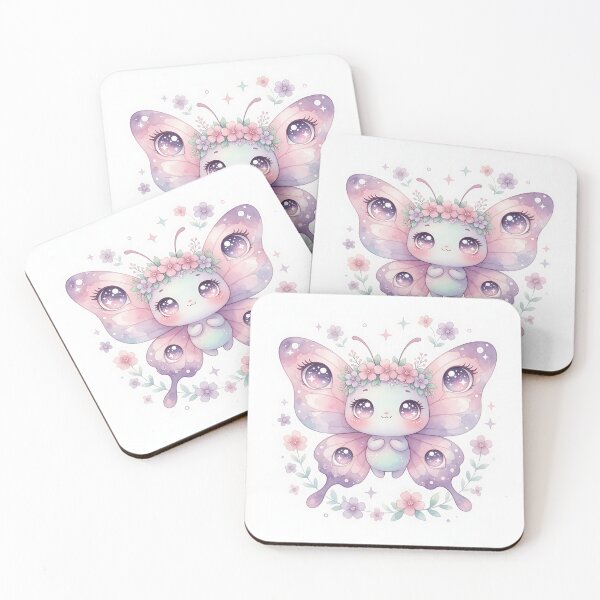 Item preview, Kawaii Butterfly Fairy – Cute Pastel Floral Fantasy Magical Creature designed and sold by HappyOops.