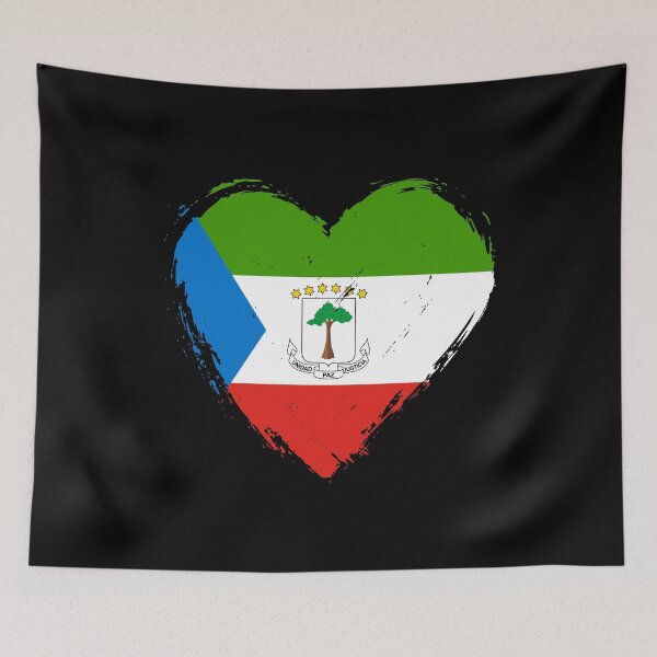 Item preview, Distressed Equatorial Guinea Flag Heart GQ designed and sold by shitpostee.