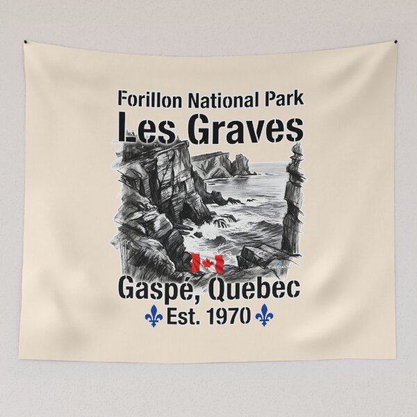 Item preview, Forillon Les Graves Charcoal Artwork designed and sold by EvergreenPark - Tee Studio.