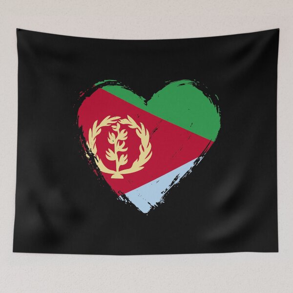 Item preview, Distressed Eritrea Flag Heart ER designed and sold by shitpostee.