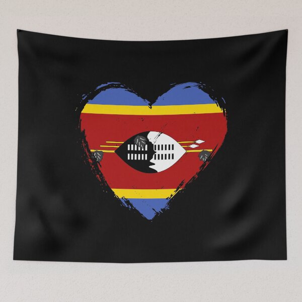 Item preview, Distressed Eswatini Flag Heart SZ designed and sold by shitpostee.