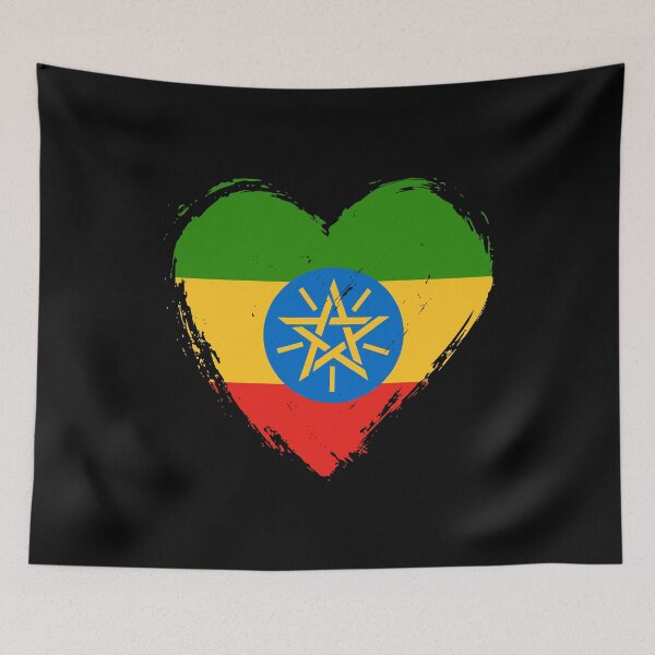 Item preview, Distressed Ethiopia Flag Heart ET designed and sold by shitpostee.