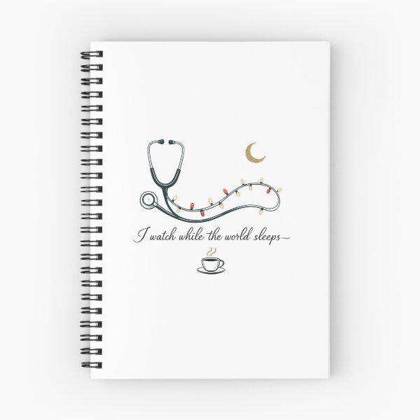 Item preview, I Watch While World Sleeps Nurse Christmas Night Shift Stethoscope Lights Coffee Healthcare designed and sold by Velustro Shop.