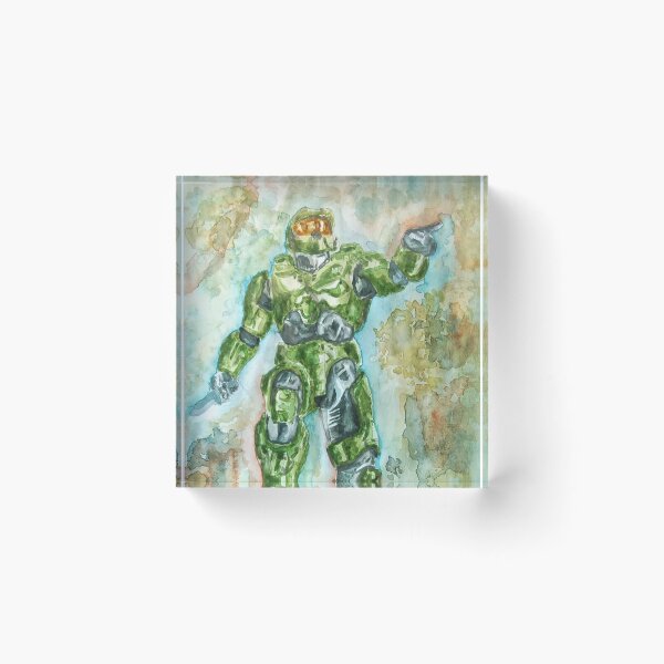Item preview, Original Watercolor Retro Sci-Fi Soldier Painting – Hand Painted Vintage Video Game Inspired Art designed and sold by WaveAcuarela.
