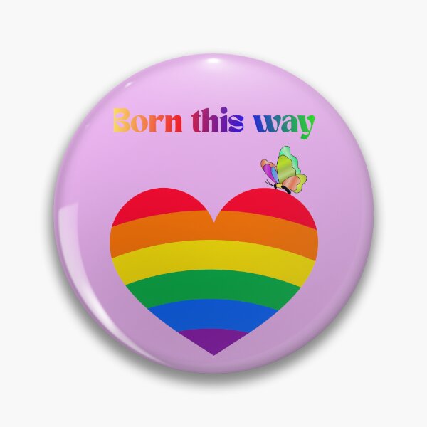 Item preview, Born This Way Rainbow Heart LGBTQ+ Pride Butterfly Art designed and sold by Evelashop.