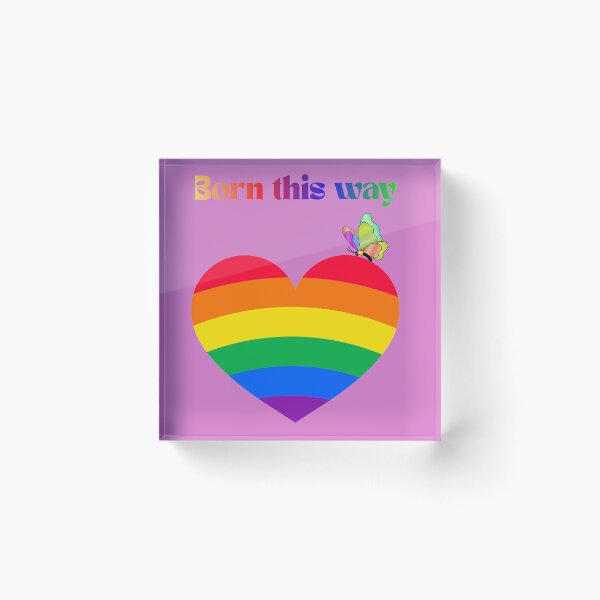 Item preview, Born This Way Rainbow Heart LGBTQ+ Pride Butterfly Art designed and sold by Evelashop.