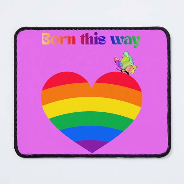 Item preview, Born This Way Rainbow Heart LGBTQ+ Pride Butterfly Art designed and sold by Evelashop.