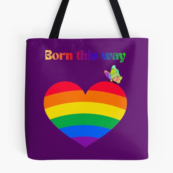 Item preview, Born This Way Rainbow Heart LGBTQ+ Pride Butterfly Art designed and sold by Evelashop.