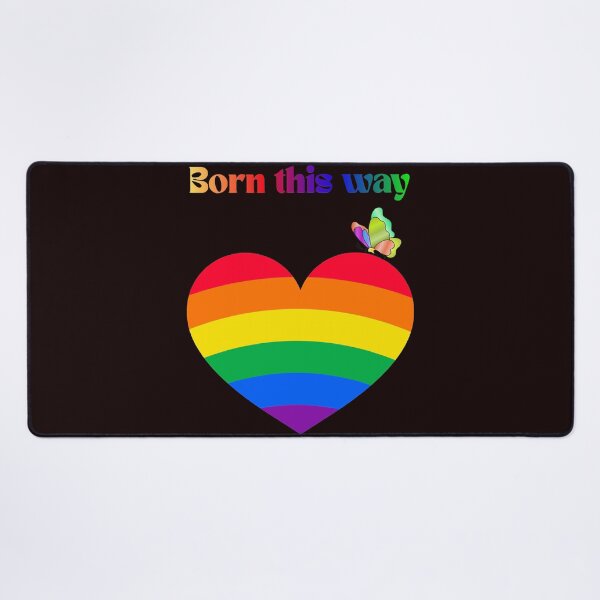 Item preview, Born This Way Rainbow Heart LGBTQ+ Pride Butterfly Art designed and sold by Evelashop.