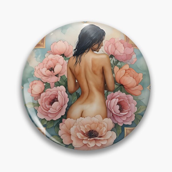 Item preview, Floral Art Nouveau Nude Pattern – Vintage Woman & Flowers Decorative Design designed and sold by HappyOops.