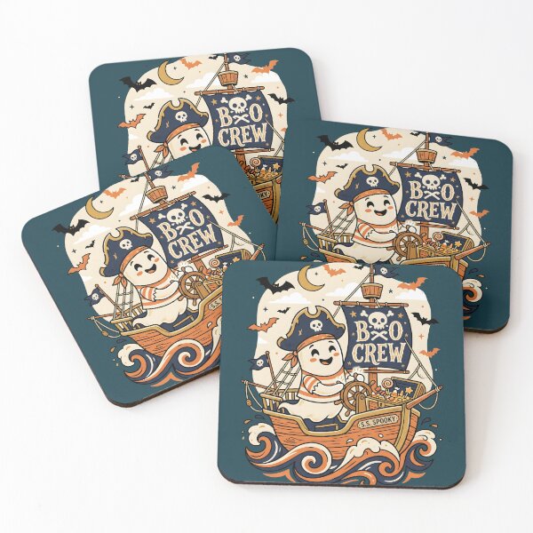 Item preview, "Boo Crew" Ghost Captain Sailing Halloween Coastal Ocean Design designed and sold by Sea Gem.