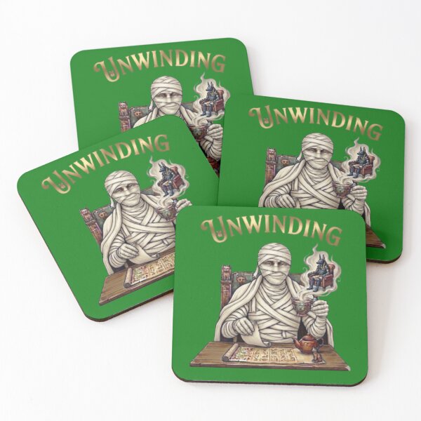 Item preview, Ancient Egyptian Mummy Unwinding Relaxing with Coffee Art designed and sold by Northern Glow Art.