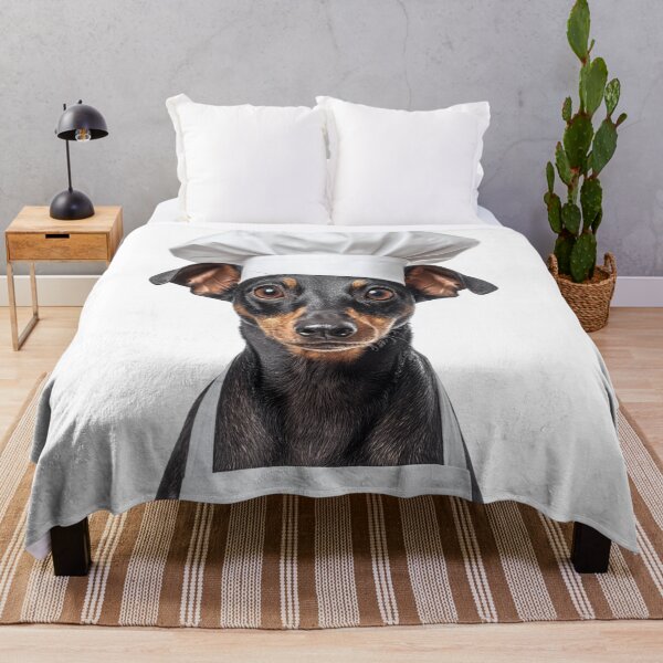 Item preview, Manchester Terrier Chef Dog Funny Cooking Apron Hat Cute Pet Portrait designed and sold by LazyOwlStore.