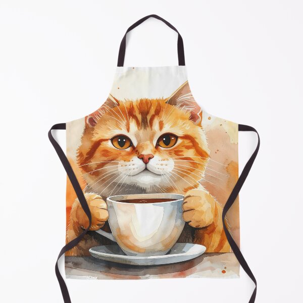 Item preview, Cozy Cat Holding Warm Coffee Mug Watercolor designed and sold by BetweenForms.