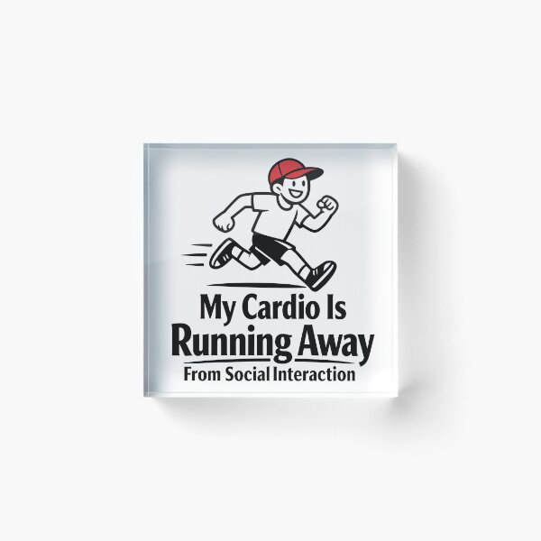 Item preview, My Cardio Is Running Away From Social Interaction Funny Introvert Runner designed and sold by Art JSMY.