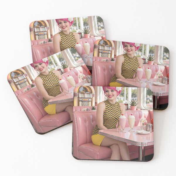 Item preview, 60s Pink Diner Booth - Retro American Diner with Jukebox and Milkshakes | 1960s Interior designed and sold by Ela Art Space .