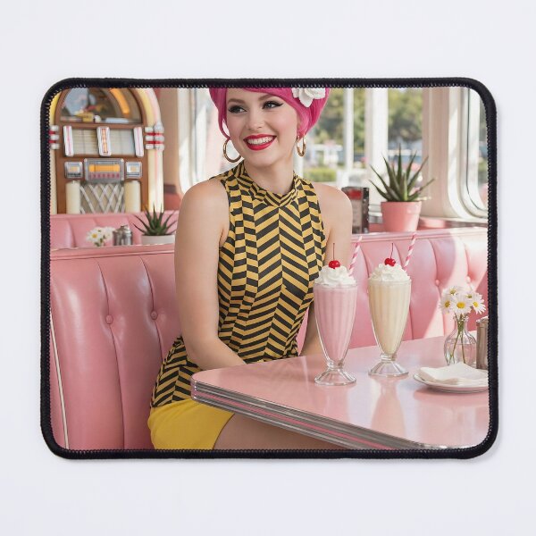 Item preview, 60s Pink Diner Booth - Retro American Diner with Jukebox and Milkshakes | 1960s Interior designed and sold by Ela Art Space .
