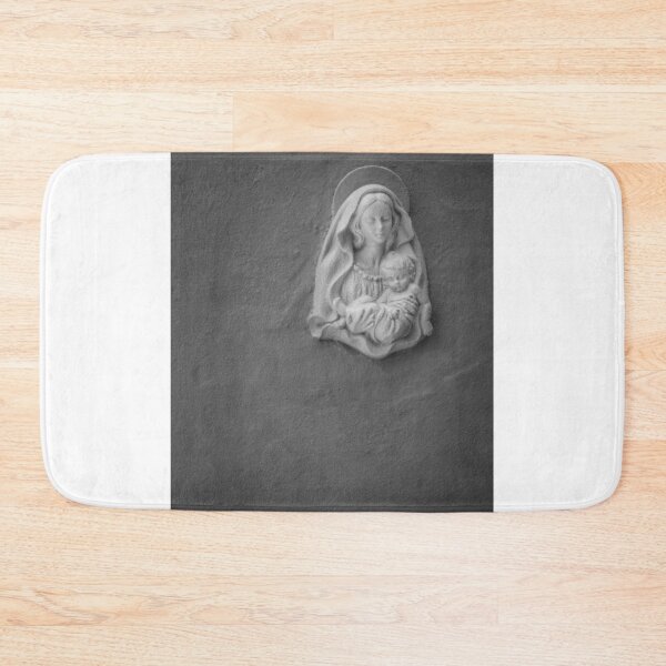 Item preview, Plaster Madonna and Child Relief On Textured Wall Religious Sculpture Evoking Faith and Maternal Devotion designed and sold by Nmallia.
