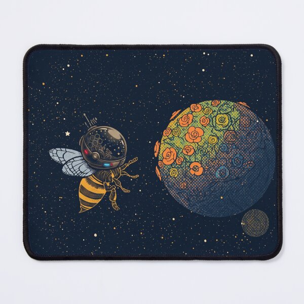 Item preview, Cosmic Bee & Blooming Flower Planet designed and sold by CoralCactusArt.