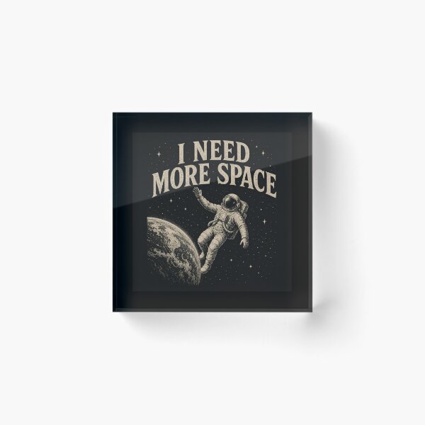 Item preview, I Need More Space Vintage Astronaut Astronomy Quote designed and sold by MotionBanana Art.