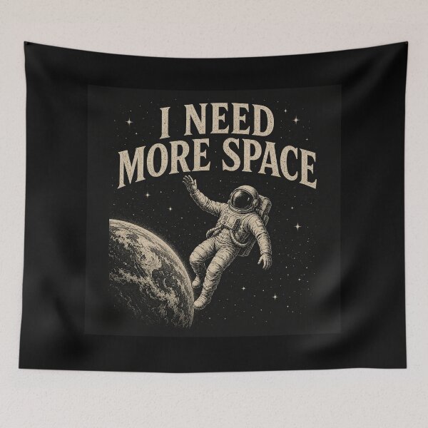 Item preview, I Need More Space Vintage Astronaut Astronomy Quote designed and sold by MotionBanana Art.
