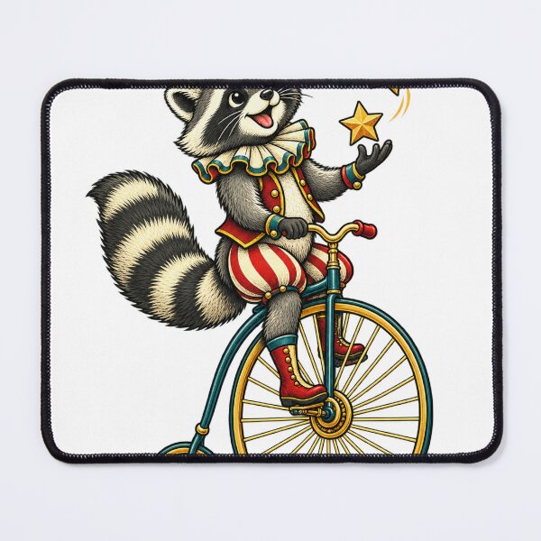 Item preview, Circus Raccoon on a penny-farthing designed and sold by CalipZO.