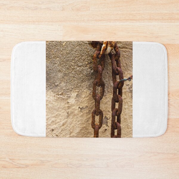 Item preview, Rusty Chain Hanging On Weathered Concrete Wall With Peeling Paint and Industrial Texture designed and sold by Nmallia.