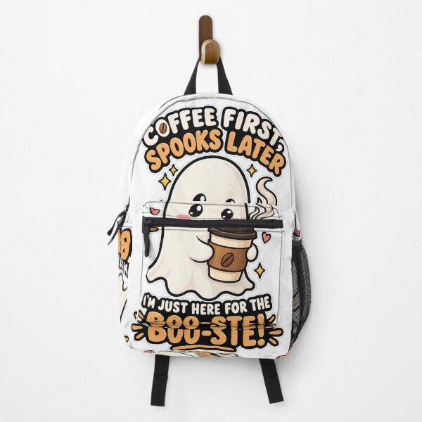Item preview, Cute Coffee Ghost Halloween Sticker – Coffee First, Spooks Later | Funny Kawaii Ghost designed and sold by Moanx Store.