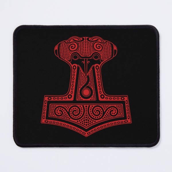 Item preview, Mjolnir Thor Hammer Nordic Celtic Red and Black Design designed and sold by Roadkill Creations.