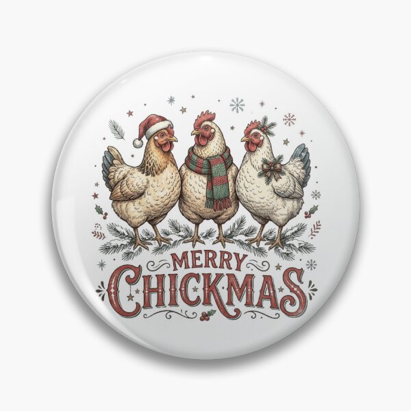 Item preview, Merry Chickmas Vintage Christmas Chickens Backyard Poultry Breeder Holiday designed and sold by raedattia.