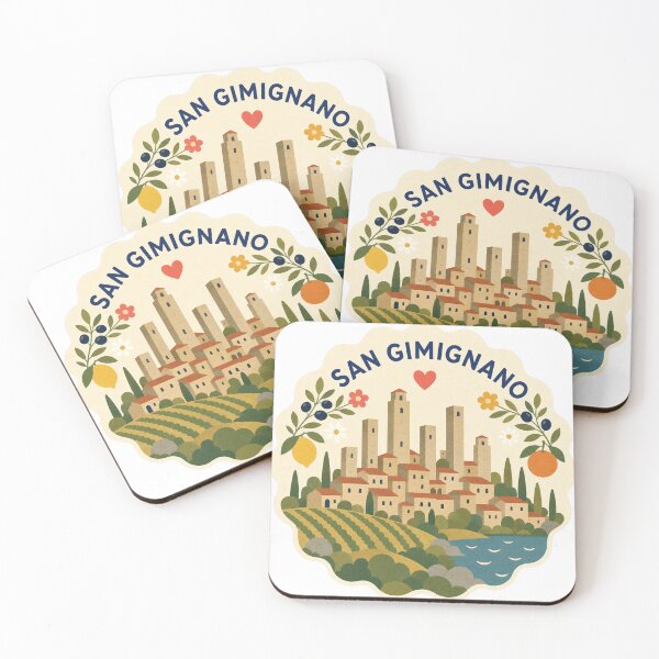 Item preview, San Gimignano Italy Travel Souvenir Modern Folk Art designed and sold by VisualArtsOasis.