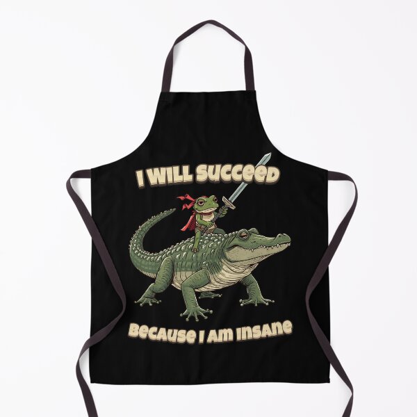 Item preview, I Will Succeed Because I Am Insane Frog Riding Crocodile Meme designed and sold by PROPera-design.