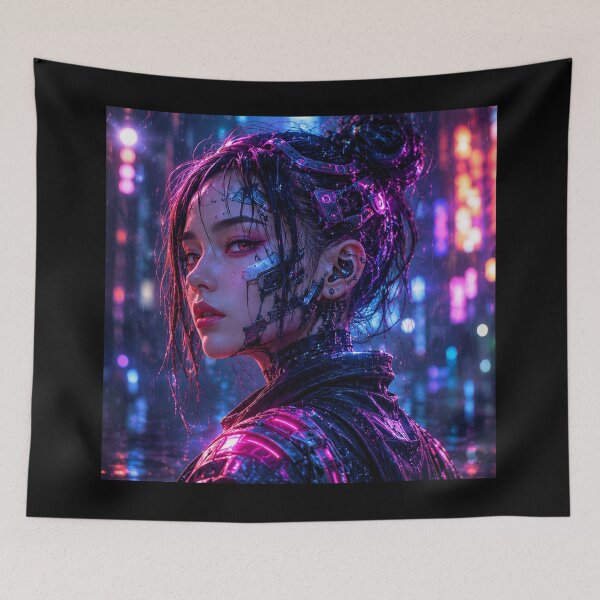 Item preview, Cyberpunk Girl | Neon Future designed and sold by NeonRealmsStudio.