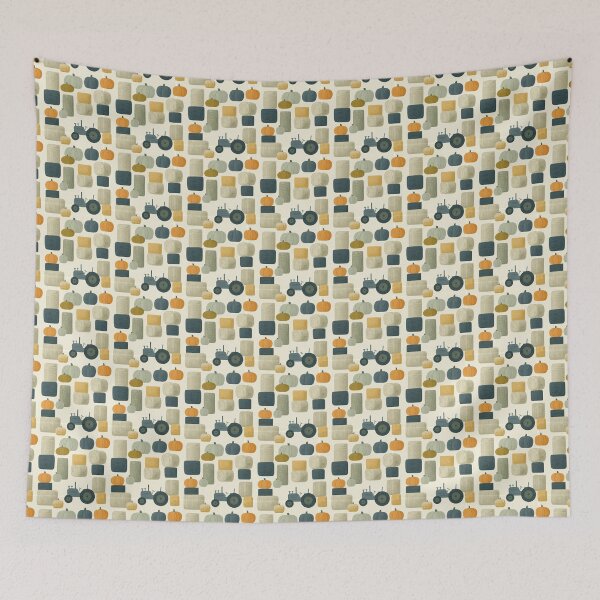 Item preview, Minimalist Country Autumn: Hay Bales & Tractors designed and sold by TJ Art and Camera.